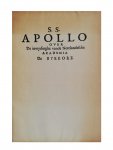  - S.S. Apollo – over de Inwijdinghe vande Neeerlandtsche Academia de Byekorf-