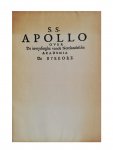  - S.S. Apollo – over de Inwijdinghe vande Neeerlandtsche Academia de Byekorf-