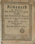 Unknown - Almanach för Skott-Aret Efter Frälsarens Christi Födelse 1840.