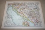  - Oude kaart - Bosnië, Dalmatië, Istrië, Kroatië en Slavonië  - circa 1905
