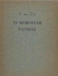 Tex, E. den. - In memoriam patriae.