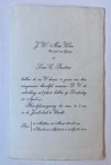 MAAS, GERRITSEN - [Printed marriage announcement] Huwelijksaankondiging J.W. Maas Wz en Lucie C. Gerritsen, Utrecht 10 april 19.., gedrukt, 1 p.