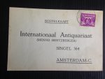  - Oude briefkaart 1930, Internationaal Antiquariaat Hertzberger, nr 1