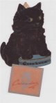 Raphael Tuck & Sons. - Good Luck Calendar, 1949 (black cat Shape calendar with loose hanging calendar under the cutout sihoulet)