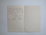 Beets, Nicolaas - Handgeschreven brief gesigneerd 1892