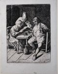 David Deuchar (1743-1808) after Adriaen van Ostade (1610-1685) - Antique print, etching | Peasants in an inn making music, published ca. 1780, 1 p.