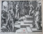 Heemskerck, Maarten van (1498-1574) - [Antique engraving/gravure] Daniel cross-examining the elders [Dan. 13:52-59]/Daniel ondervraagt de ouderlingen.