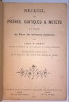 Pirio, D. L'Abbé - Recueil de Priéres, Cantiques & Motets