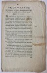  - [Printed publiation 1783, Arnhem, Van Riemsdijk] `Voorwaarde op welken men aan konst minnaren aanbied om bezitters te worden van vier schoone keurige konst plaaten.' Gedrukte brochure; 8(: 4 p.