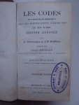 Delebecque, A. & Hoffman, J.-B., Eeckman, Léon & Spronck, Louis. - Les codes en vigueur en Belgique avec les modifications introduites de 1814 a 1884. Édition annotée.