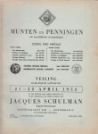 Fa. J. Schulman - Schulman veilingcatalogus 21 - 22 april 1952  - Munten en penningen uit verschillende verzamelingen