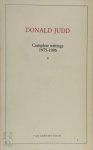 Donald Judd - Donald Judd Complete writings 1975-1986