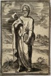 Wierix, Johannes (1549-c. 1618) after Broek, Crispijn van den (1524-1590) - Antique Engraving ca 1615 - St Matthias From; Christ and the twelve apostles (set titles)- J.Wierix, published circa 1615, 1 p.