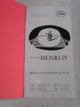 Folder - Henry IV, Holland Festival Folder - Henry IV, Holland Festival