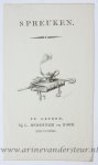 Daniël Veelwaard (1766-1851) - [Antique title page, 1823] SPREUKEN, published 1823, 1 p.