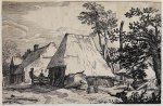 Claes Jansz. Visscher II (1586/87-1652) after Abraham Bloemaert (1566-1651) after Boëtius Adamsz. Bolswert (ca. 1580-1633) - Antique print, etching | Farmyard / Boerderij [no margins], published 1620, 1 p.