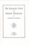 PEDERSEN, JOHANNES - The scientific work of Snouck Hurgronje