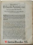 Arminius, Jacobus - Zedich Ondersoeck, Op het Boecxken, Welck D. Gvilhelmvs Perkinsivs, een seer gheleert Theologant, voor eenighe jaren uytgegheven heeft vande maniere ende ordre der Predestinatie. Mitsgaders oock vande grootte der Goddelijcker ghenade. Wt het L...