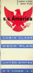 United States Line - Cabin Class Deck Plan ss America Tourist Class 1949