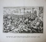 Mulder, Joseph (1659/60-1718); after Tempesta, Antonio (1555-1630) - [Antique print, etching and engraving, 1684] De Baavieren en Caninefaten slaen de Romainen by Bonna (De Batavieren en Cananefaten verslaan de Romeinen bij Bonn, Bataafse Opstand), published 1684, 1 p.