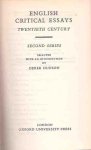 Hudson, Derek (ed.) - English critical essays. Twentieth century. Second series