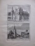H. Spilman - t Kasteel te Boksmeer / 't Dorp Boksmeer in 't Land van Kuik 1741 [Originele kopergravure]