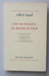Musil, R. - Pour une évaluation des doctrines de Mach Musil, R. - Pour une évaluation des doctrines de Mach