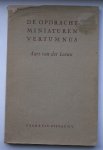 LEEUW, AART VAN DER, - De opdracht. Miniaturen. Vertumnus.
