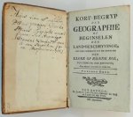  - Kort-begryp der geographie of Beginselen der land-beschryvinge, met een onderwys tot de kennisse der globe of ronde bol, tot gebruyk der jongheyd Van nieuws overzien en verbetert. Tweeden druk