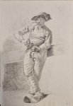 Michiel Jacobus van der Schaft (1829-1889) - [Antique drawing] Man with pipe (man met pijp), ca 1850-1900.