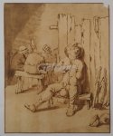 SCHREUDER, BERNARD, - Drunken farmer in an inn