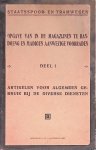 Staatsspoor- en Tramwegen - Opgave van in de magazijnen te Bandoeng en Madioen aanwezige voorraden. Deel I: artikelen voor algemeen gebruik bij de diverse diensten