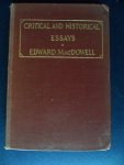 MacDowell, Edward - Critical and historical essays