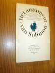 WHITLAU, W.A.C. EN PRAAG, H. VAN, - Het argument van Solimon. Opstellen over het gevaarlijke boek.