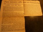 Reve, Karel van het - Twee Minuten Stilte, (inclusief "top secret" brief van de auteur aan de uitgever)