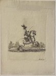 Stefano della Bella (1610-1664) - Antique print, etching, Military, Della Bella | Rider on a prancing horse (Ruiter op een steigerend paard, Divers Exercices de Cavalerie [7]), published ca. 1650, 1 p.