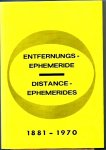 Ebertin, R. - Entfernungs Ephememeride- Distance Ephemerides 1881-1970