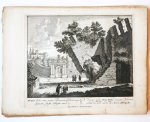 Unknown engraver, Pieter Schenk (1660-1713) - [Antique print, etching/ets] MURUS urbis, inter portas... Views of Rome [Set title] (Gezicht op Rome: De kromme muur Muro Torto, doorgaans geheeten achter de kerk van de H. Maria del Popolo), published 1705.
