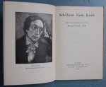 Keats, John / Groom, Bernhard (Introduction and notes) - selections from Keats Keats, John / Groom, Bernhard (Introduction and notes) - selections from Keats