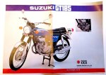  - originele kleurenfolder motor SUZUKI GT185 en T500 jaren 70