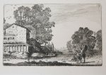 Jan van de Velde II (1593-1641); Claes Jansz. Visscher (II) (1586-1652); Pieter Schenck II (1660-1713) - [Antique etching, ets, biblical print] J. v.d. Velde II, Tobias and the angel (Tobias en de engel), published before 1713.