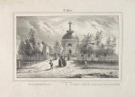  - [Antique print, lithography, The Hague] R.C. Kerkhof / Cimitiere des Catholiques, Kerkhoflaan Den Haag (Archipelbuurt), published 19th century.