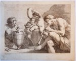 Bartolozzi, Francesco (1727-1815) after Cignani, Carlo (1628-1719) - Satyrs making music (satyrs maken muziek).