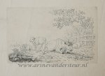 Pieter Roosing (1794-1839) after Job Augustus Bakker (1796-1876) - [Original etching, ets] P. Roosing after J. A. Bakker (1796-1876). Cattle in a meadow, published 1800-1850.