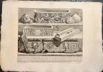 Jean Barbault (ca. 1718-1762), and Giovanni Battista Piranesi (1720-1778) - [Antique print, etching, Piranesi] Frammenti della Camera sepolcrale dirimpetto alla Chiesa di S. Sebastiano fuori delle Mura (Fragments tomb chamber), published 1756-1784, 1 p.