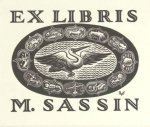 Champion, Valentin Le - Exlibris voor M. Sassin. Champion, Valentin Le - Exlibris voor M. Sassin.