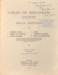 Doniach, Shula: - Voices of Jerusalem. Six songs for soprano, baritone, string quartet, oboe and piano. Vocal score