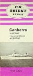 P and O Orient - Brochure P and O Orient Lines Canberra 45.000 tons First Class