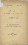 Charles T. Liernur - Een voorstel tot riolering der stad, adres aan den gemeenteraad van Amsterdam