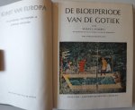 Aubert Marcel e.a. - Bloeiperiode van de Gotiek Kunst van Europa met 55 gekleurde platen los ingeplakt en z/w tekeningen